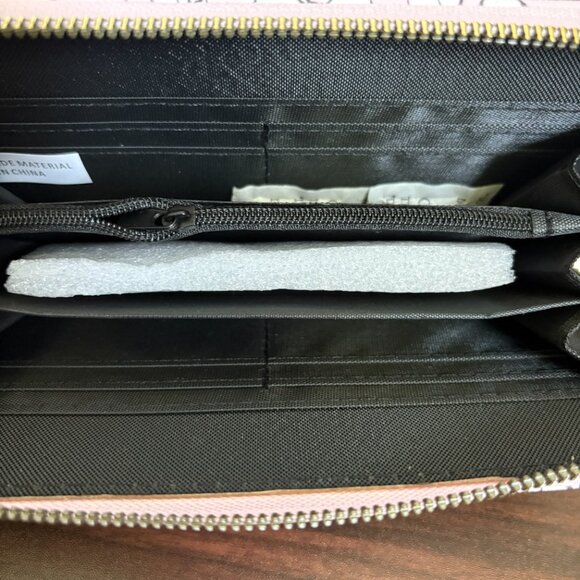 Blush Crush Vegan Bow Pink and White Wallet NWT - Picture 3 of 5
